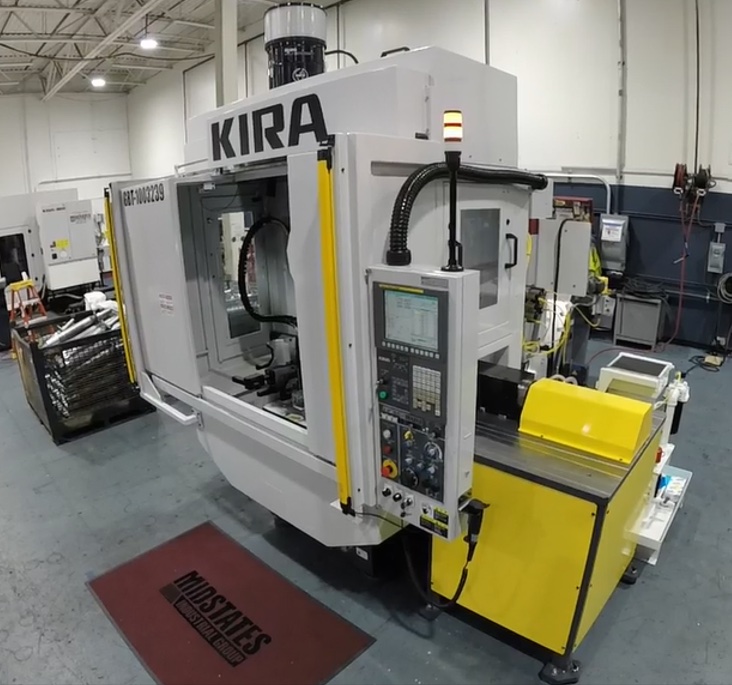Kira PCV-30 production machine configured for axle-tube thread rolling.