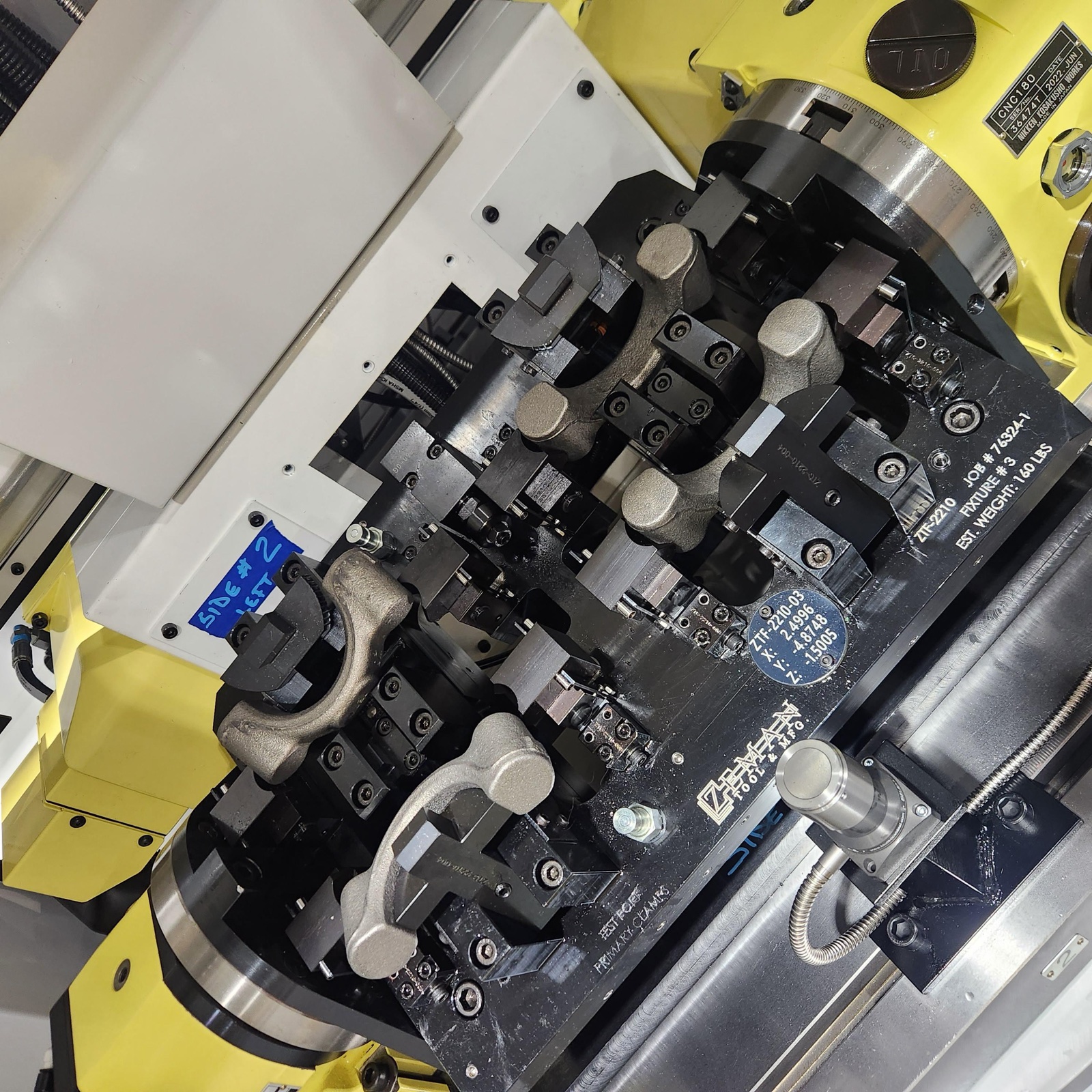 Fixture condition showing double-part hang-up scenario during implementation.